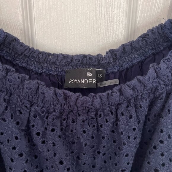 Tuckernuck Pomander Place Navy Eyelet Iris Blouse - Picture 3 of 3